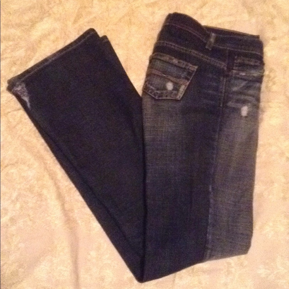 Express Precision Fit Distressed Low-Rise Jeans.